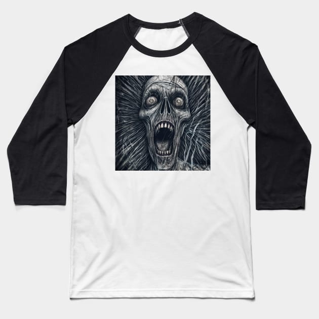 Woken Screaming From A Nightmare Baseball T-Shirt by EpicFoxArt
